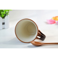 personalized ceramic coffee mug with spoon